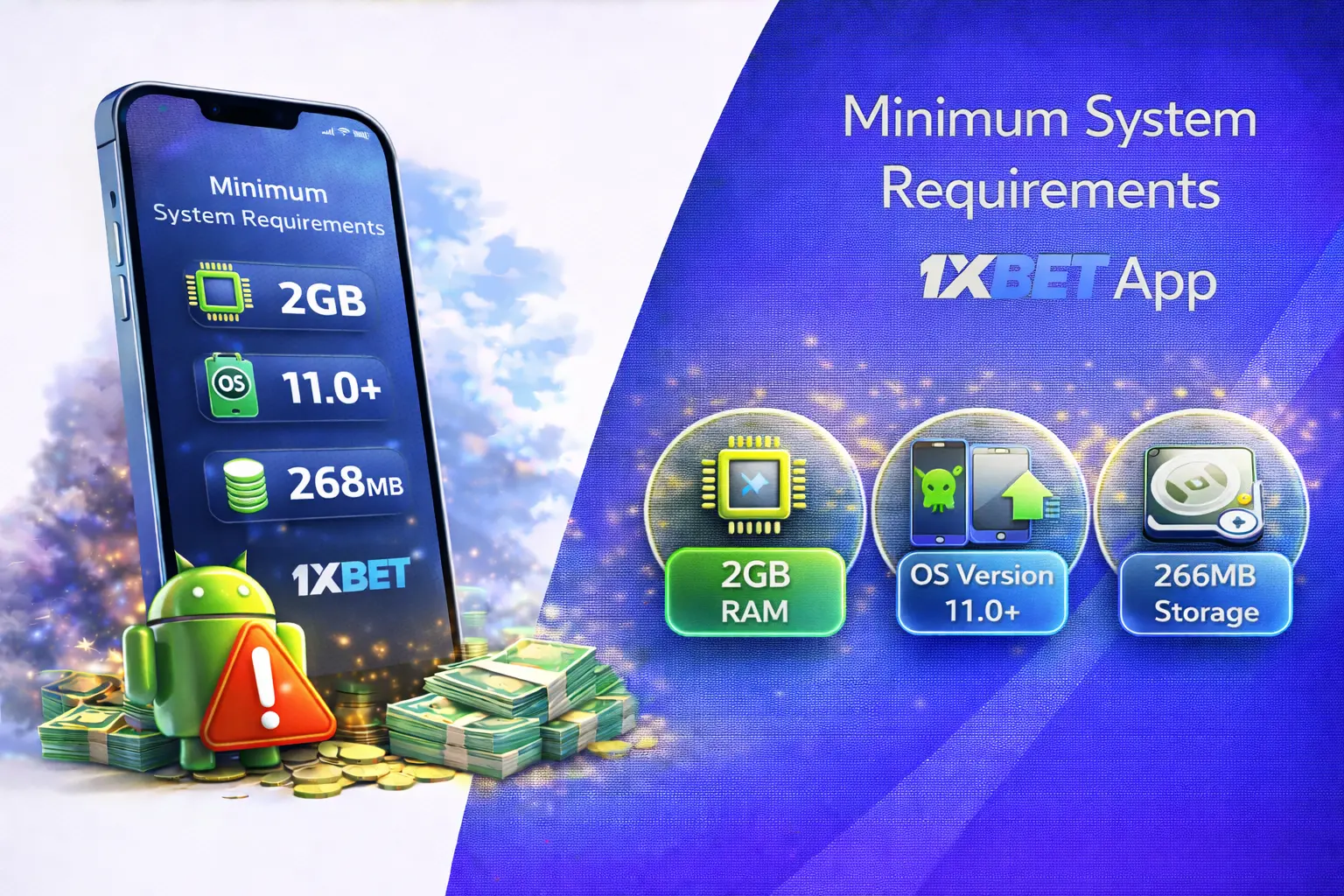 1xBet app minimum device and operating system requirements
