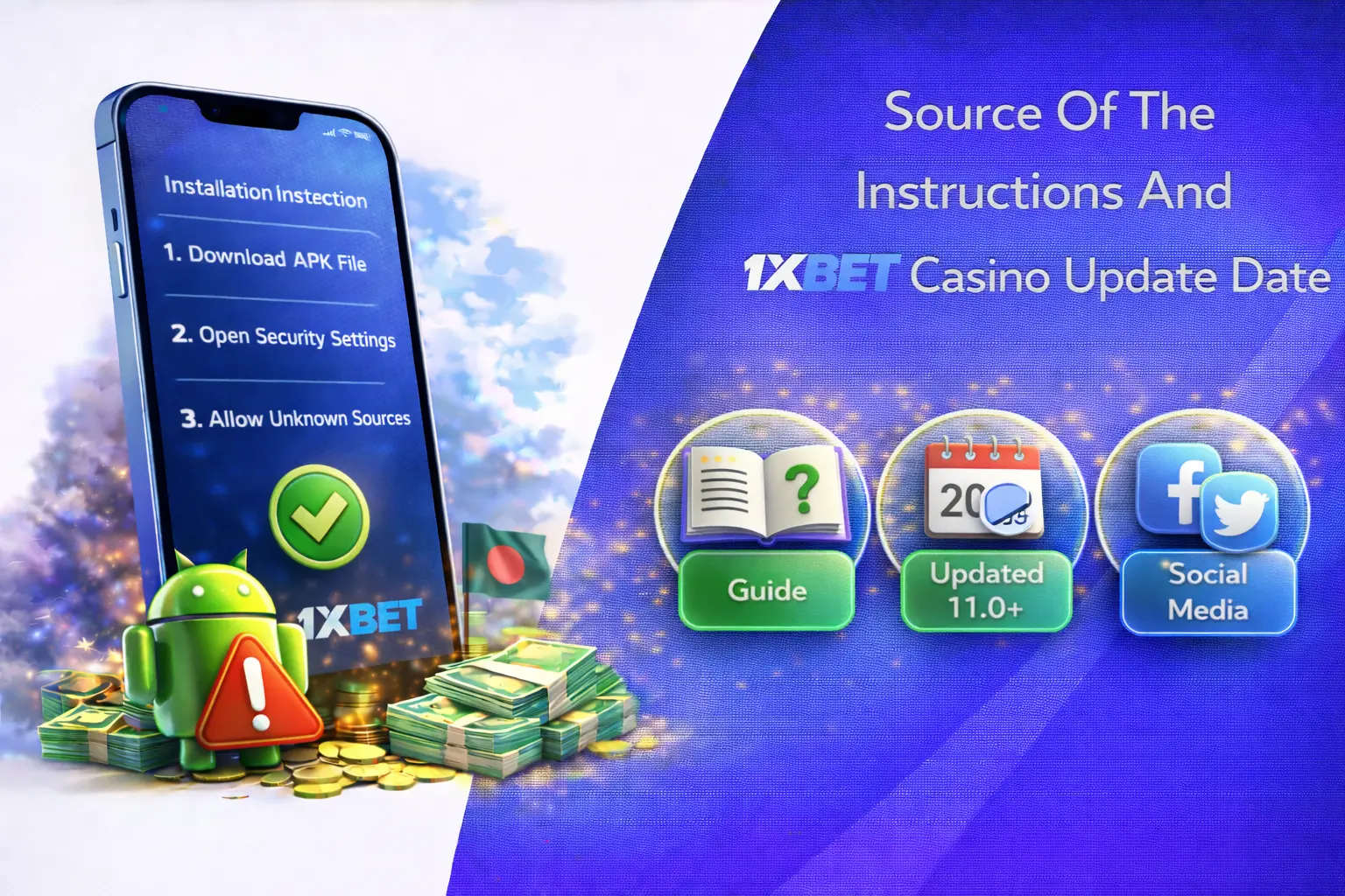 Source of instructions and 1xBet casino update date for Bangladesh players