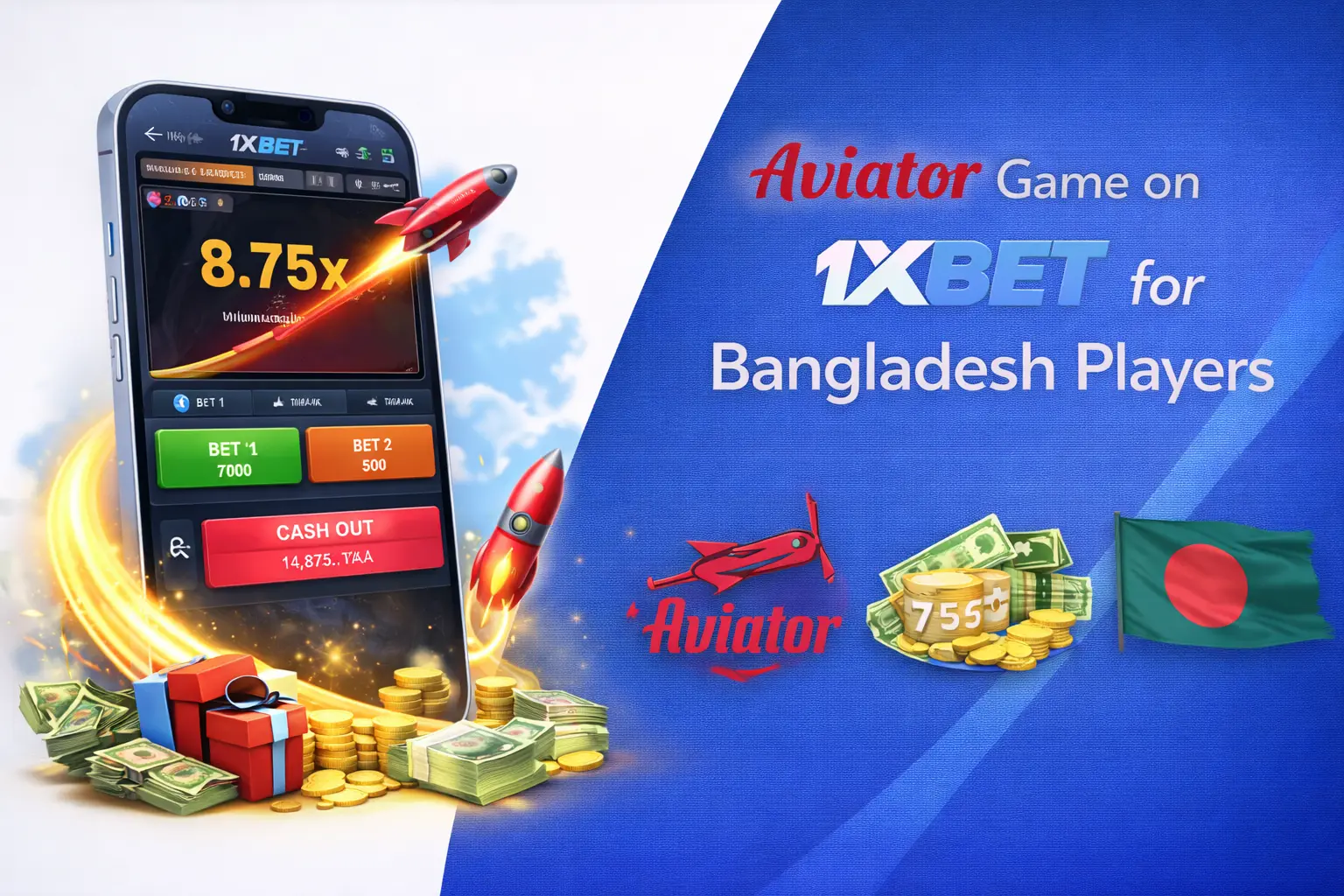 Aviator crash game available on 1xBet in Bangladesh
