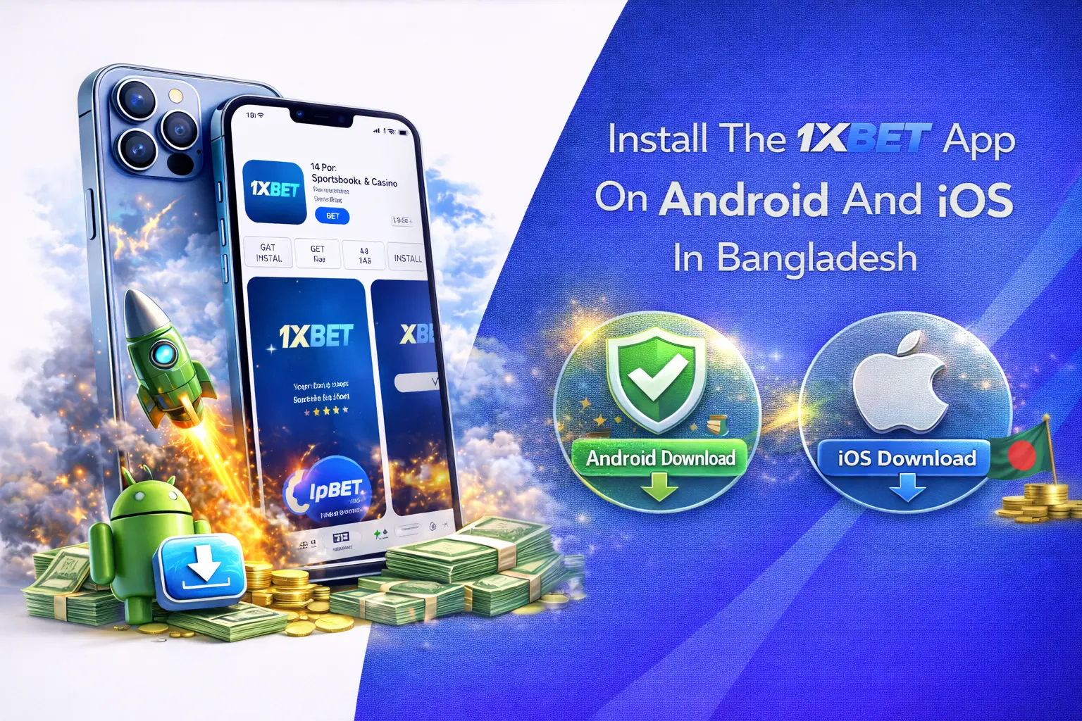 Download and install the 1xBet app for Android and iOS in Bangladesh