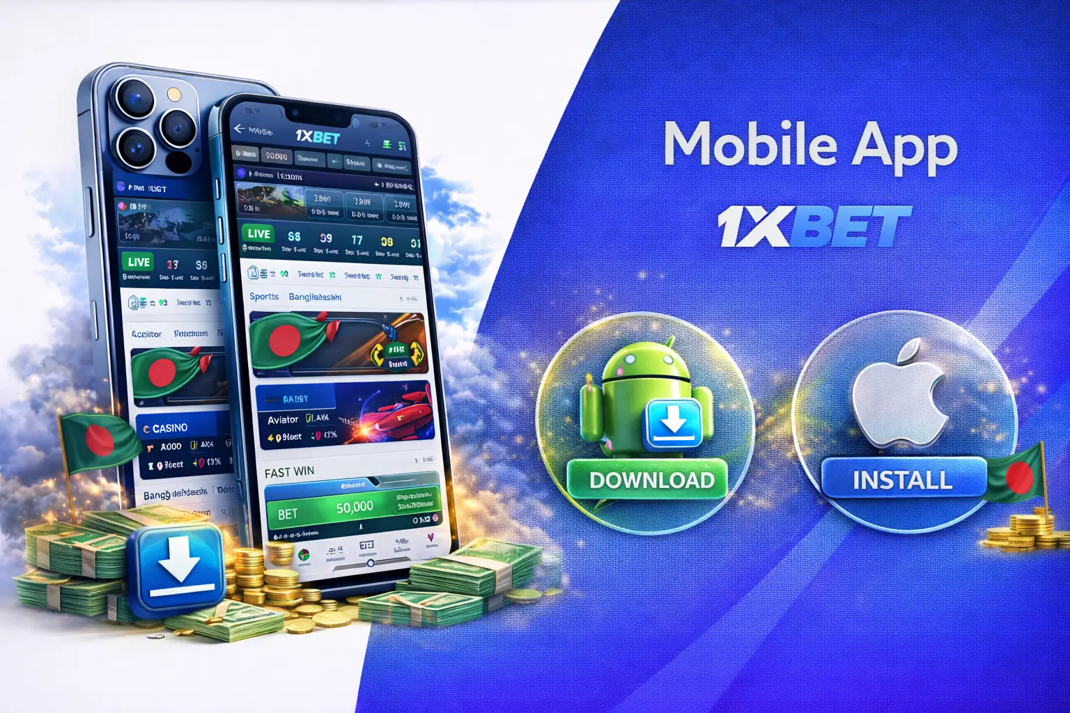 1xBet mobile app key moments for players in Bangladesh