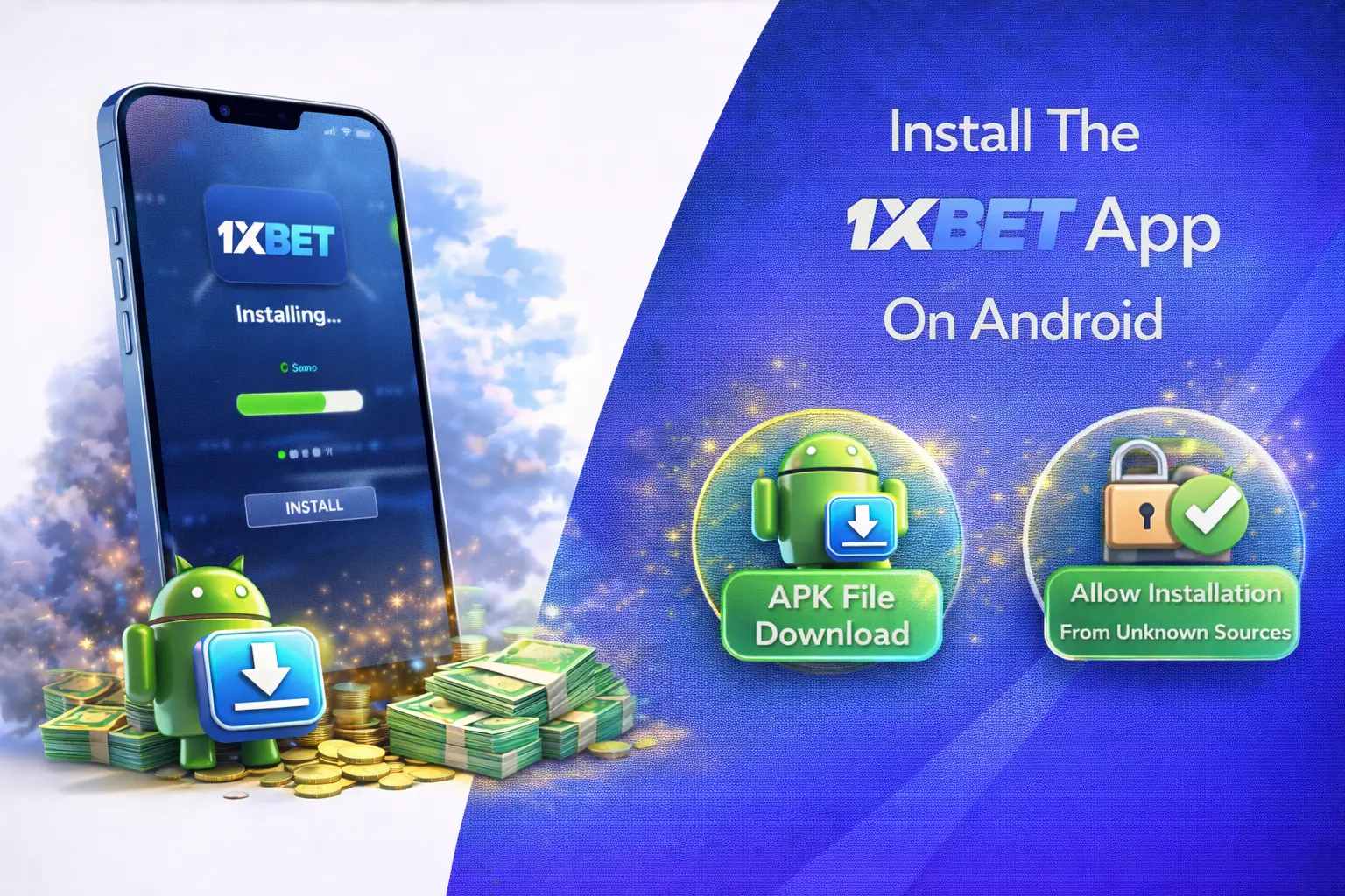 Download and install the 1xBet APK on Android